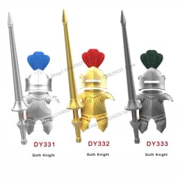 Medieval Military Castle Black Hawk Knight Building Blocks Gothic Cavalry Armor Shield Axe Soldier Figure Accessories Bricks Toy