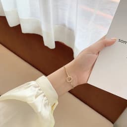 Korean Simple 925 Sterling Silver Round Circle Crystal Chain Bracelet For Women Homme Wedding Party Jewelry Gift Real Money