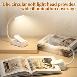 LED Clip On Book Light USB Charging Dimmable 3Color Mode LED Night Light Portable Reading Light for Bedroom Office Study Reading