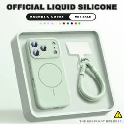 Magnetic Wrist Strap Liquid Silicone Phone Case For iPhone 11 12 13 16 17 Pro Max Air 15 14 16 Plus 16E Magsafe Lanyard Cover