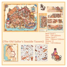 HEYBAO Anniversary Mini Scene Book | Japanese Retro Comic Stickers & Cards, for Journal & Scrapbook Decor