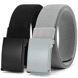 2PCS Men's and Women's Belt Military Nylon Adjustable Belt Outdoor Travel Tactical Belt, Metal Buckle Pants 125cm