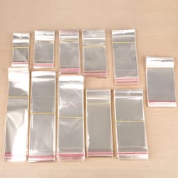 100pcs Transparent Self Adhesive Bag Plastic Hanging Opp Pouches Seal Gift Bag for Handmade Jewelry Display Retail Packing Bags