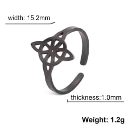 Skyrim Stainless Steel Witch Knot Ring Women Adjustable Open Finger Rings Witchcraft Amulet Protection Jewelry Gift Wholesale