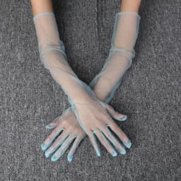 55cm DIY Cosplay Thin Transparent Mesh Long Women Solid Gloves Prom Party Accessories Etiquette Photo Shoot Anime Exhibition