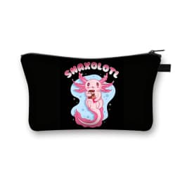 Cute Animal Sea Otters Axolotl / Ferret Pattern Cosmetic Bag Women Makeup Bags Zipper Cosmetic Cases Girl's Lipstick Holder Gift