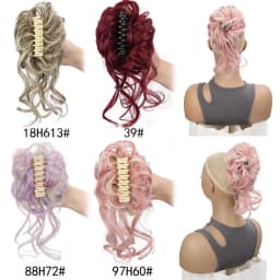 Claw Clip Style Messy Synthetic Wig, Suitable for Women's Messy Wavy Curls and Knotted Extensions