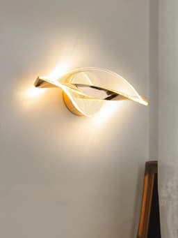 1pc/2pc Golden Snowflake, Cloudy Acrylic Wall Sconce for Living Room, Bedroom Home Decor, Modern LED Bedside Wall Sconce
