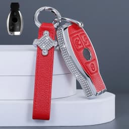 Diamond Leather Car Key Case Cover For Mercedes Benz A B C E S G Class W204 W205 W212 W213 W176 W177 GLC CLA AMG Accessorie
