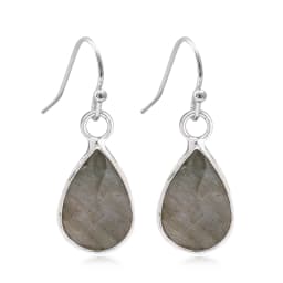 Waterdrop Natural Stone Dangle Labradorite Earrings for Women Newly Designed Female Daily Wear Wholesale Dropshiping