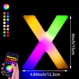 1PC Smart LED Letter Light - DIY RGB Marquee App Control Music Sync Indoor Sign Game Holiday Party Wedding Graduation Season A-Z