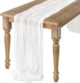 Wrinkle Gauze Table Runner Cheesecloth Semi-Sheer Table Setting Dining Wedding Party Christmas House Banquets Arches Decor