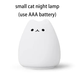 Colorful LED Night Light Animal Cute Cat Silicone Soft Breathing Cartoon Baby Nursery Lamp for Children Kid Gift Dropship