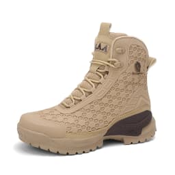 New High Quality Leather Men's Work Boots High Help Men Desert Combat Boots Outdoor Non-slip Hiking Shoes Men Motorcycle Boots
