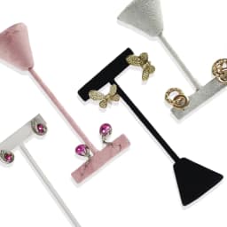 High-End Velvet Or Leather Earrings Display Storage Rack High, Medium And Low Size Jewelry Display Props Earrings Display Props