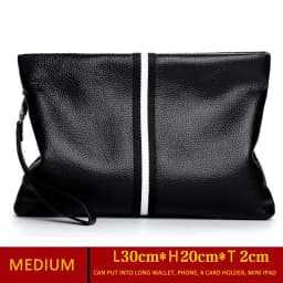SENOFAN Authentic Hand Bag Men Stripe Real Leather Cowhide Clutches Male Pouch Wallet Designer Envelope Bag Korean Edition Hot