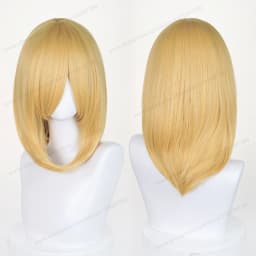 Anime 40cm Medium Basic Synthetic Bang Blond Cosplay Wig Black White Red Pink Green Brown Gold Blue Women Heat Resistant Hair