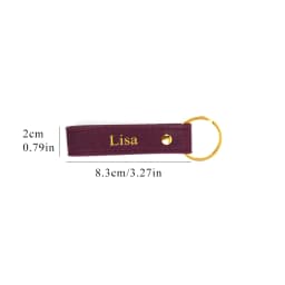 Custom Name Solid Color Safayano Pattern PU Leather Family Key Chain Christmas Birthday Gift Car Key Chain