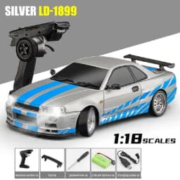 2.4GHz LD RC LD1899 1/18 RC Drifting Car With Gyroscope On-Road Alloy Body Shell Racing Cars Radio Control Children Toy Gift