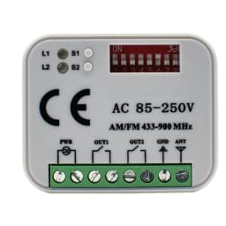Universal Frequency 300-900MHz Garage Door Receiver AC DC 9-30V AC 85-250V 2CH Switch Module 433 868MHz Transmitter