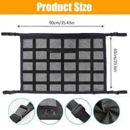 Car Strong Net Bag Load-Bearing Mesh Car Roof Storage Capacity Car Ceiling Auto Accessories Organizer Large Journey Space Saving