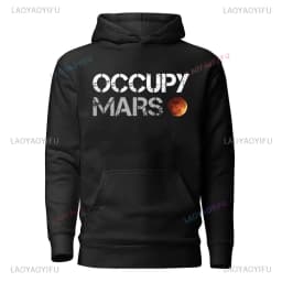 Occupy Mars Space X Black Unisex Crewneck Sweater or Hooded Men Sweatshirt Adult or Youth Comfortable Sweatshirt Space Gift