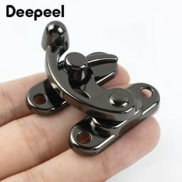 1-5Pcs 45X37mm Box Toggle Latch Hasp Metal Lock Decor Hasps Hook Clasp Curved Buckle For Jewelry Chest DIY Hardware Accessories