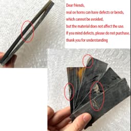 2pieces DIY Knife Handle Material Black Buffalo Horn Slice Plate 2,3,4mm Thickness Various Handicraft Materials