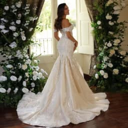 Customized Off The Shoulder Tulle Wedding Dresses for Bride Mermaid Laces Applique Boho A Line Bridal Gowns with Train