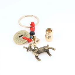 New Year 2027 Sheep Lucky Pendant Keychain Pi Xiu Feng Shui Wealth Key Ring Vintage Red String Knot Bag Pendant Jewelry Gift