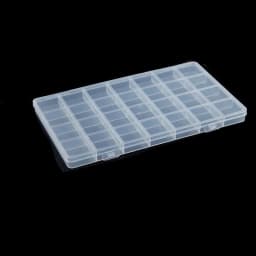 28 Grids Fixed-slot Transparent Plastic Storage Box for Jewelry Classification and Storage Compartments 22x13x1.1cm