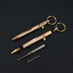 Brass Quick Release Writing Pen Cylindrical Bolt Ballpoint Pen Mini Keychain Business Signature Stationery Gift Pen EDC Tool