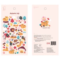 Korean Import Original BONITO Kawaii Autumn Trip Squirrel Paper Stickers Scrapbooking Diy Journal Stationery Sticker Deco Art