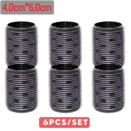 6pcs/set Aluminum Core Thermal Hair Rollers Fast Heating Ceramic Ionic Hook & Loop Air Bang Magic Sleep Curl Bar 60mm 1949
