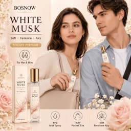 15ml White Musk Women's Eau De Toilette, Compact High-End Glass Spray Bottle, Women's Fragrance, Fresh and Clean, Not Sweet, but with a Light Fragrance, Suitable for Daily Use, Work, Fitness, and Shopping, Also Perfect for Holidays to Give to a Special Person