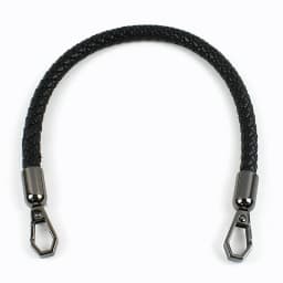 1/2Pcs 30-120cm Black PU Leather Bag Round Rope Handbag Handle Metal Buckle Chain Woven-bag Shoulder Strap Replace Accessories