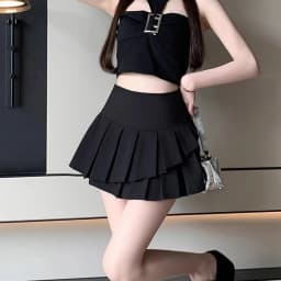 Irregular Pleated A Line Skirt Women Preppy Style High Waist Y2K Mini Skirts Woman Korean Girls Dancing Jk Skirts with Shorts