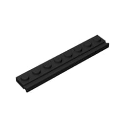 10PCS PLATE 1X8 WITH RAIL Compatible 4510 Plate Modified Self-Locking Bricks Building Blocks Toys Accessories