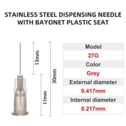 100pcs 13mm Dispensing Needle Glue Needle 0.5 Inch Suitable for All Glues Liquid Solder Paste Adhesives Dispenser Needle