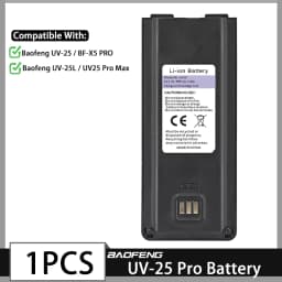 Original Baofeng UV 25 Li-ion Battery UV-25 Pro Max BL-UV25 High Capacity USB C Replacement Battery For BF-X5 UV-25L Ham Radio