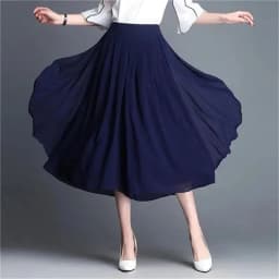 Women Chiffon Wide Leg Pants Spring Summer Thin Elastic Waist Loose All-match Lady Calf-Length Pants Fashion Skirts Pants 4XL