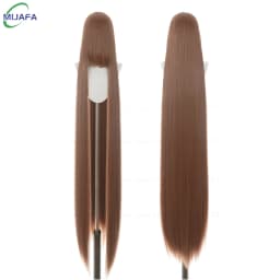 700g High Quality 59" 150cm Long Straight Cosplay Wig With Bang Blond Brown Red Green Blue Heat Resistant Hair Colors Anime Wigs