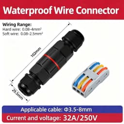 1Pc 2 Pin 3 Pin Wire Connector IP68 Waterproof Electrical Box Quick Splice Terminals For Low Voltage Landscape Lighting Outdoor