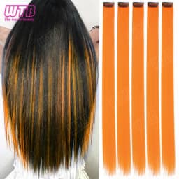 10 PCS Colored Synthetic Hair Extension Wigs for Women BB Clip Style Straight Hair Extension Wigs Suitable for Holiday Events