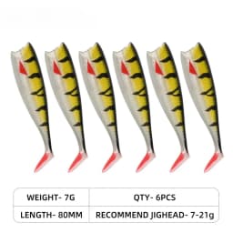80mm 105mm Soft Fishing Lure Jighead Black Tail Minnow Artificial Silicone Bait Saltwater Sea Bass Swimbait Gear