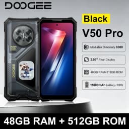 Global version DOOGEE V50 Pro Rugged Smartphone 5G 6.78" FHD+ Display 120Hz 52GB+1TB 11000mAh 200MP NFC Android 16 Mobile Phone