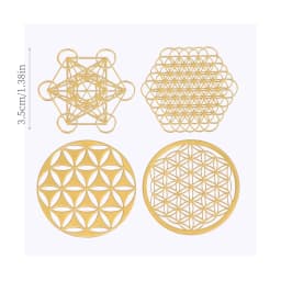 New Geometric Pattern Metal Energy Copper Stickers Flower Life Tree Pyramid For Epoxy Resin Material Jewelry Making Decoration