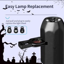 Hallo-ween Skull Night Light Rotatable 3 Scenes Ghost LED Projector Lamp USB Power for Wall Ceiling Decor Dark & Night Ambiance