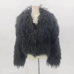 PINK JAVA QC23050-2 new arrival real mongolia sheep fur jackets women winter fur coat wholesale hot sale