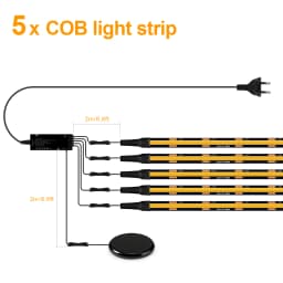 1-10Pcs Groups Cob LED Strip Light Black PCB Hand Sweep Touch Dimmer Switch for Room Bedside Wall Panel Acoust Board Stair Decor